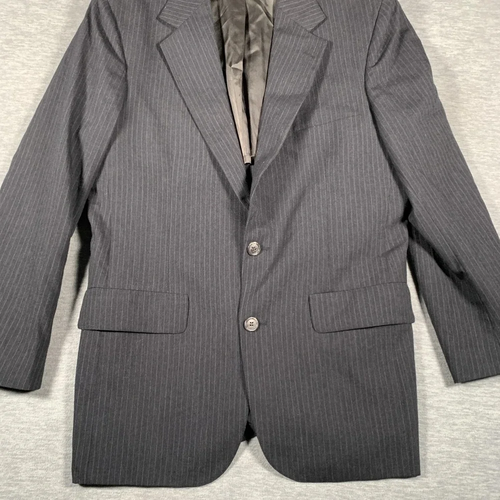 Brooks Brothers Blazer Mens 39 Regular Gray Pinstripe Wool Two Button Jacket USA
